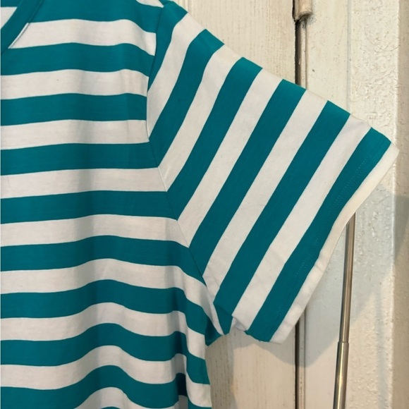 Michael Kors NWOT Striped Tee Shirt With Large MK Silver logo on front. - Picture 6 of 6